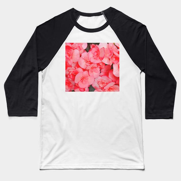 Pink Flowers Baseball T-Shirt by Rosemogo
